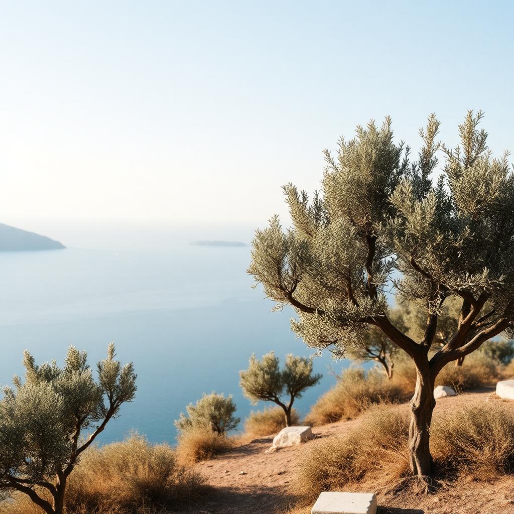 Olive terraces above the Adriatic